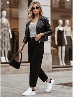 Dámske džínsy s vysokým pásom a opaskom, strih „balloon fit“, čierne, FashionStreet UY3119 Dámske džínsy s vysokým pásom a opaskom, strih „balloon fit“, čierne, FashionStreet UY3119