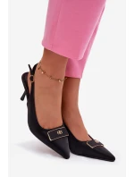 Dámske lodičky Sandále s ozdobným detailom Black Lurella Dámske lodičky Sandále s ozdobným detailom Black Lurella