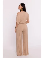 B289 Viskózové nohavice s elastickým pásom - cappuccino B289 Viskózové nohavice s elastickým pásom - cappuccino