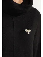 Dámske pletené šaty DREB610-020 Black - Monnari