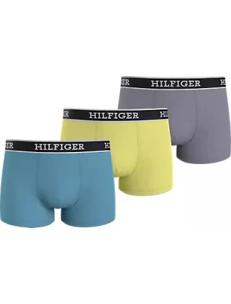 Pánske boxerky 3Pack UM0UM03185 0UM Blue/Yellow/Grey - Tommy Hilfiger Pánske boxerky 3Pack UM0UM03185 0UM Blue/Yellow/Grey - Tommy Hilfiger