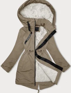 Dámska zimná bunda s kapucňou Miss TiTi camel (H-3832)