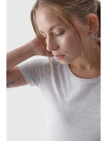 Damski Gładki T-Shirt Z Logo Szary 4F 4FWMM00TTSHF1845-27M