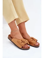 Klapki Damskie Na Korkowej Podeszwie Kokardką Camel Seressa