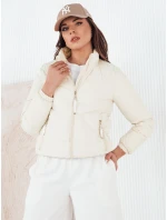 Dámska prešívaná prechodná bunda SALECA ecru FashionStreet TY4252 Dámska prešívaná prechodná bunda SALECA ecru FashionStreet TY4252