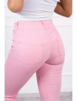 Svetloružové džínsové nohavice