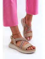 Lekkie Damskie Wygodne Sandały Na Rzep Beżowe Ceclea Lekkie Damskie Wygodne Sandały Na Rzep Beżowe Ceclea