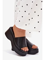 Dámské nazouváky na platformě Černé Virelia