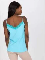 Dámsky top s čipkou 507650 svetlo modrý - FPrice