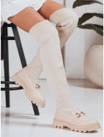 Dámske ponožkové topánky béžové FashionStreet ZY1323
