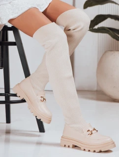 Dámske ponožkové topánky béžové FashionStreet ZY1323