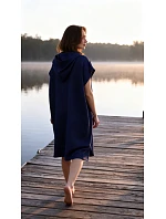 dámske vaflové pončo Saimaa s kapucňou Midnight Sapphire dámske vaflové pončo Saimaa s kapucňou Midnight Sapphire