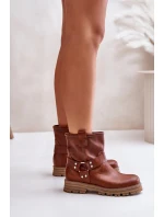 Dámske kožené členkové topánky Lewski Brown Dámske kožené členkové topánky Lewski Brown
