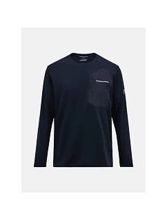 Pánska mikina PEAK PERFORMANCE M Freelight Polartec Grid Crew, čierna