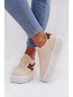 Dámské tenisky na platformě s eko semišem béžové Cadrina