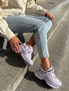 Skórzane Sneakersy Damskie GOE RR2N4081 Fioletowe