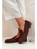 Dámske mokasíny Loafersy z ekologického semišu v čokoládovej farbe Laisie Dámske mokasíny Loafersy z ekologického semišu v čokoládovej farbe Laisie