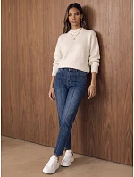 Dámske džínsy slim fit s vysokým pásom, tmavomodré, FashionStreet UY3203 Dámske džínsy slim fit s vysokým pásom, tmavomodré, FashionStreet UY3203