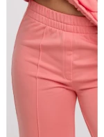 B296 Široké nohavice s prednými švami - koralové