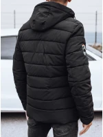 Pánska prešívaná zimná bunda s kapucňou čierna FashionStreet TX5059