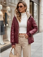 Dámska prechodná bunda s odnímateľnou kapucňou, bordová, FashionStreet TY5777 Dámska prechodná bunda s odnímateľnou kapucňou, bordová, FashionStreet TY5777