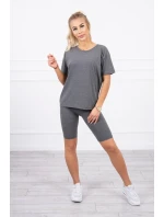 Komplet top+legginsy grafitowy