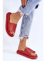 Damskie Klapki Big Star LL274430 Czerwone