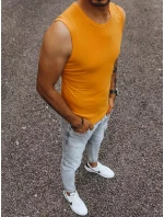 Pánske tričko bez rukávov s oranžovou potlačou FashionStreet RX4915 Pánske tričko bez rukávov s oranžovou potlačou FashionStreet RX4915
