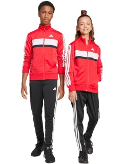 Adidas Seasonal Essentials Tiberio 3-Stripes Tricot červená/čierna detská tepláková súprava JI6214