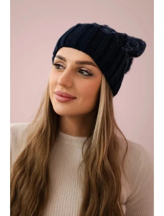 Milano fleecová čiapka K203 navy blue melange+green