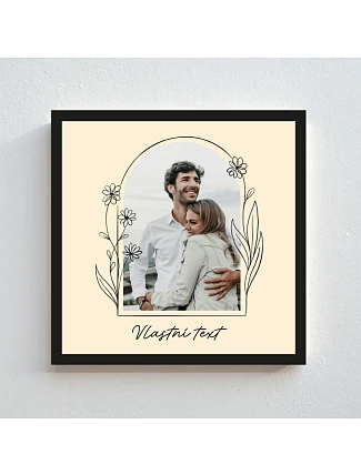 Personalizovaný magický fotob obraz v ráme – štvorcový 20x20 – kvetinový rám Personalizovaný magický fotob obraz v ráme – štvorcový 20x20 – kvetinový rám