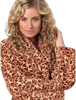 Dámsky župan so šálovým golierom VICTORIA 2130 8288 Hnedá vzor - Vestis