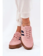Sneakersy Damskie Na Platformie Z Eko Skóry Różowe Ediriella Sneakersy Damskie Na Platformie Z Eko Skóry Różowe Ediriella