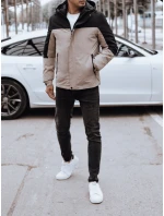 Pánska zimná bunda s kapucňou béžová FashionStreet TX4897 Pánska zimná bunda s kapucňou béžová FashionStreet TX4897