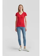 Fruit of the Loom Lady-Fit Valueweight V-Neck T Dámske tričko s výstrihom do V 16.1398 čierne