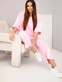 Dámska maslová viskózna mikina a nohavice s lampiónmi candy pink