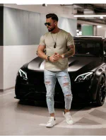 Pánske tričko 278060 khaki - Ola Voga