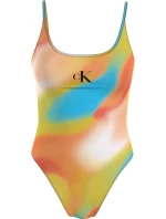 Dámske jednodielne plavky SCOOP ONE PIECE-PRINT KW0KW02086 0G0 oranžovožlté - Calvin Klein Dámske jednodielne plavky SCOOP ONE PIECE-PRINT KW0KW02086 0G0 oranžovožlté - Calvin Klein