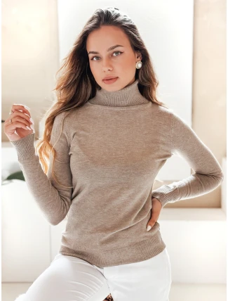 Dámsky sveter s rolákom VANORIA beige FashionStreet MY2489