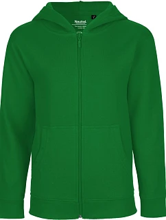 Neutral O 13301 Detská mikina s kapucňou z bio bavlny 77.1331 zelená
