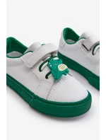 Dziecięce Sneakersy Trampki Z Przypinką Biało-Zielone Pennyn