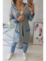 Dvojfarebná pláštenka s kapucňou nevädza + sivá