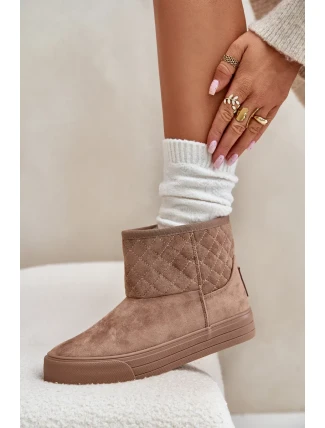 Snehové topánky so zipsom a kožušinou Big Star beige