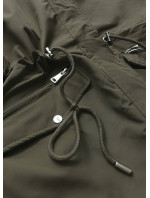 Obojstranná dámska bunda v khaki farbe (BR9762)