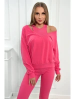 3-dielna sada mikina + top + legíny malinová