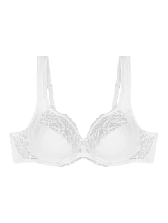 Dámska moderná čipkovaná+bavlnená podprsenka W02 - WHITE - biela 0003 - TRIUMPH