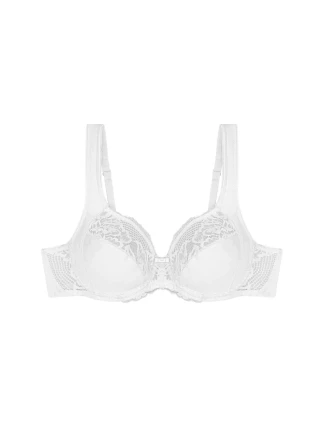 Dámska moderná čipkovaná+bavlnená podprsenka W02 - WHITE - biela 0003 - TRIUMPH