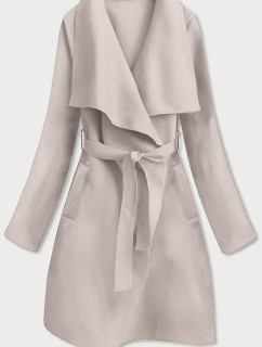 Svetlo béžový minimalistický dámsky kabát (747ART)