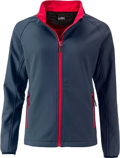 Daiber JN 1129 Dámska 2-vrstvová promo softshellová bunda 02.1129 iron grey/red