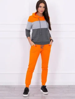 Oranžová+sivá farebná pruhovaná sada